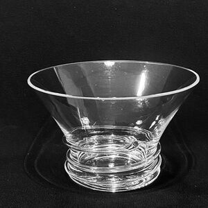 Vintage Dartington England Crystal Glass Bowl Hand Blown Entwined Design Signed